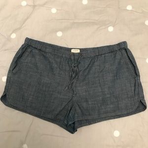J Crew Factory - 3” chambray drawstring short
